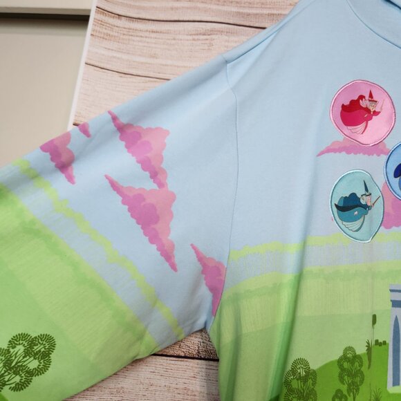 NWT Loungefly Disney Sweatshirt Adult 2X Sleeping Beauty Castle Fairies Hoodie - Picture 5 of 16